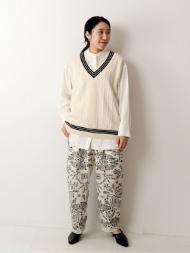 「CAL O LINE（キャルオーライン）のアイテム」を使った、watanabeさん（レディース・161cm）の冬コーディネート