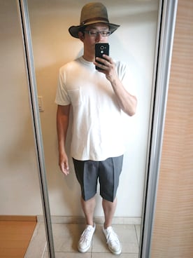 「HOWLIN by Morrison（ハウリンバイモリソン）のアイテム（トップス）」を使った、がんばるパパさん（メンズ・182cm）の夏コーディネート