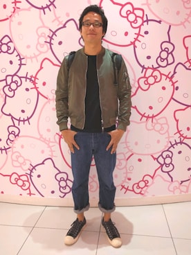 「アイテム（MA-1）」を使った、がんばるパパさん（メンズ・182cm・40代）の秋コーディネート