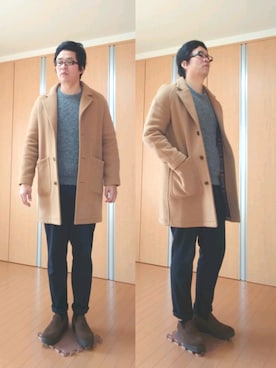 がんばるパパさん（メンズ・182cm）の冬コーディネート