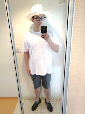 「BEAMS（ビームス）のアイテム（モカシン/デッキシューズ）」を使った、がんばるパパさん（メンズ・182cm）の夏コーディネート
