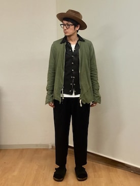 「FAR EASTERN ENTHUSIAST（ファーイースタンエンスージアスト）のアイテム（ジャケット/アウター）」を使った、h.s.k.さん（メンズ・176cm）の冬コーディネート