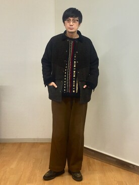 「ink（インク）のアイテム（その他アウター）」を使った、h.s.k.さん（メンズ・176cm）の冬コーディネート
