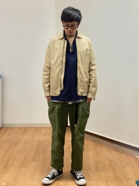 「GOODENOUGH（グッドイナフ）のアイテム（その他アウター）」を使った、h.s.k.さん（メンズ・176cm）の春コーディネート