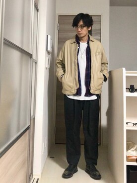 「GOODENOUGH（グッドイナフ）のアイテム（その他アウター）」を使った、h.s.k.さん（メンズ・176cm）の秋コーディネート