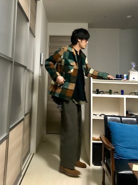 「YSTRDY's TMRRW（イエスタデイズトゥモロー）のアイテム（ブーツ）」を使った、h.s.k.さん（メンズ・176cm）の冬コーディネート