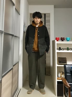 「ink（インク）のアイテム（その他アウター）」を使った、h.s.k.さん（メンズ・176cm）の冬コーディネート