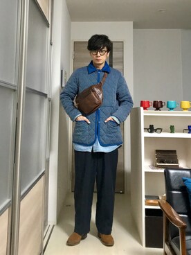 「YSTRDY's TMRRW（イエスタデイズトゥモロー）のアイテム（ブーツ）」を使った、h.s.k.さん（メンズ・176cm）の冬コーディネート