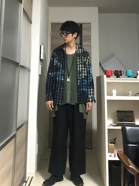 「ink（インク）のアイテム」を使った、h.s.k.さん（メンズ・176cm）の夏コーディネート