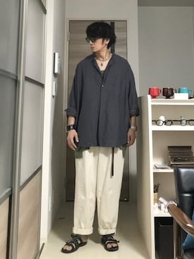 「ink（インク）のアイテム」を使った、h.s.k.さん（メンズ・176cm）の夏コーディネート