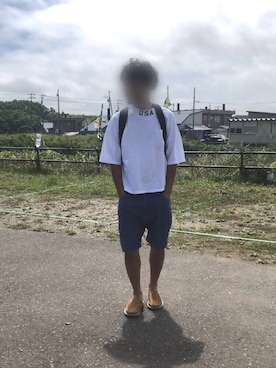 「AIGLE（エーグル）のアイテム（バッグ）」を使った、BOKUCHINさん（メンズ・166cm）の夏コーディネート