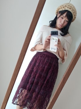 「CECIL McBEE（セシルマクビー）のアイテム（ハンチング/ベレー帽）」を使った、まりちさん（レディース・155cm）の秋コーディネート