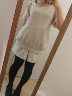 「ゆるゆる」｜「アイテム（スウェット）」を使った、まりちさん（レディース・155cm）の秋コーディネート