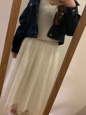 「アイテム（デニムジャケット）」を使った、まりちさん（レディース・155cm・20代）の春コーディネート