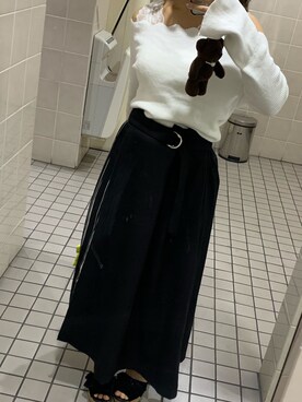 「お買い物」｜「アイテム（スカート）」を使った、まりちさん（レディース・155cm）の春コーディネート