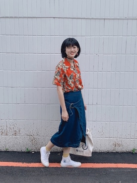 「CANVAS.（キャンバス）のアイテム」を使った、小拗さん（レディース・166cm）の夏コーディネート