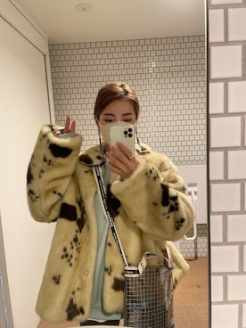 「アイテム（イヤリング）」を使った、oohaさん（レディース・152cm）の冬コーディネート