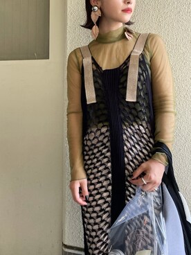 メッシュニットドレスを使った人気ファッションコーディネート - WEAR