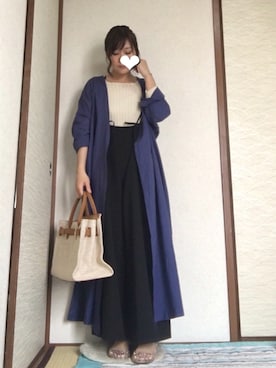「OZOC（オゾック）のアイテム（かごバッグ）」を使った、あおさん（レディース・151cm）の秋コーディネート