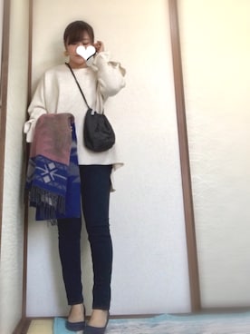 「EMODA（エモダ）のアイテム（ストール/ショール）」を使った、あおさん（レディース・151cm）の秋コーディネート