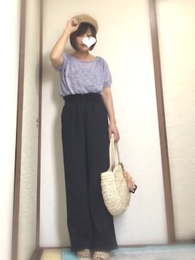 「サークルバッグ」｜「アイテム（キャスケット）」を使った、あおさん（レディース・151cm）の春コーディネート