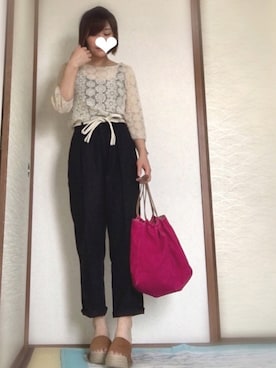 「Luz Llena (glifeed） （ラズレナグリフィード）のアイテム」を使った、あおさん（レディース・151cm）の夏コーディネート