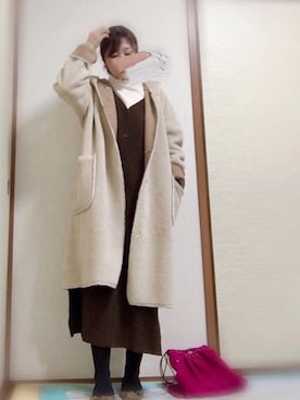 「CIAOPANIC TYPY（チャオパニックティピー）のアイテム（ムートンコート）」を使った、あおさん（レディース・151cm）の冬コーディネート