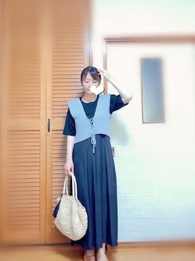 「サークルバッグ」｜「アイテム（その他トップス）」を使った、あおさん（レディース・151cm）の夏コーディネート