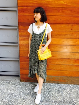 「DAWNのアイテム」を使った、Joy Tsaiさん（レディース・166cm）の春コーディネート