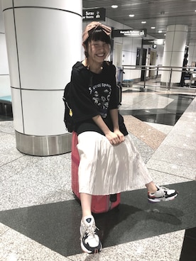 「Candy Stripper（キャンディストリッパー）のアイテム」を使った、きこさん（レディース・160cm）の夏コーディネート