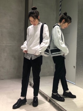 「DIESEL（ディーゼル）のアイテム（シャツ/ブラウス）」を使った、Hisamiさん（レディース・155cm）の夏コーディネート