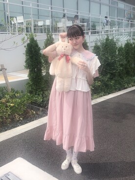 「merry jenny（メリージェニー）のデコラティブな襟（シャツ/ブラウス）」を使った、ちかうさ🐰さん（レディース・156cm）の秋コーディネート