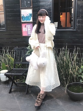 「ファンシー」｜「アイテム（その他アウター）」を使った、ちかうさ🐰さん（レディース・157cm）の秋コーディネート