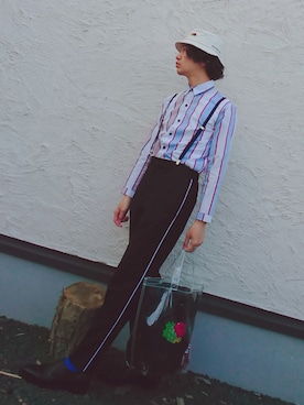 「FRUIT OF THE LOOM（フルーツオブザルーム）のアイテム（バッグ）」を使った、hamyさん（メンズ・166cm）の春コーディネート
