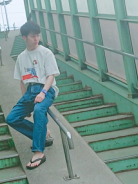 「EDWIN」｜「アイテム（その他シューズ）」を使った、hamyさん（メンズ・166cm）の夏コーディネート