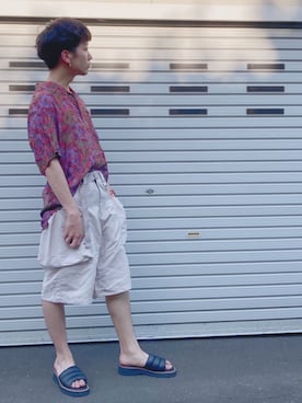 「ABU GARCIA（アブ・ガルシア）のアイテム（パンツ）」を使った、hamyさん（メンズ・166cm）の夏コーディネート