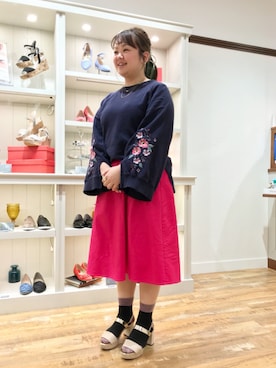 「ピンクスカート」｜ORientalTRaffic 五反田東急スクエア店さん（レディース・156cm）の春コーディネート