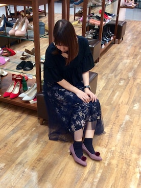「アイテム（パンプス、パープル系）」を使った、ORientalTRaffic 五反田東急スクエア店さん（レディース・158cm）の夏コーディネート