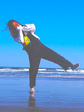 「アイテム（つなぎ/オールインワン、その他）」を使った、natsuさん（レディース・156cm）の夏コーディネート