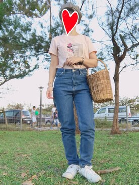 「EDWIN」｜「アイテム（キャスケット）」を使った、Takako Isaさん（レディース・154cm）の秋コーディネート