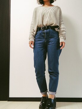 「EDWIN」｜「アイテム（ブーティ）」を使った、Takako Isaさん（レディース・154cm）の秋コーディネート