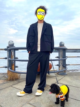 「おさんぽスタイル」｜「アイテム（ジャケット/アウター）」を使った、ほさほささん（メンズ・168cm）の秋コーディネート