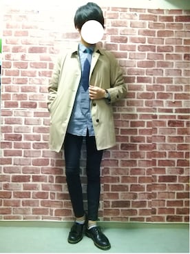 「Dr. Martens（ドクターマーチン）のDr.Martens (ドクターマーチン)/1461 3EYE GIBSON SHOES（その他シューズ）」を使った、ひっちさん（メンズ・172cm）の春コーディネート