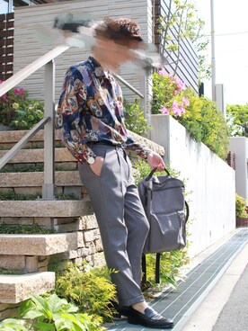 「FOSSIL（フォッシル）のアイテム（バッグ）」を使った、ひっちさん（メンズ・172cm）の春コーディネート