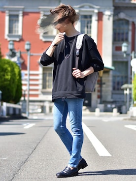 「FOSSIL（フォッシル）のアイテム（バッグ）」を使った、ひっちさん（メンズ・172cm）の春コーディネート