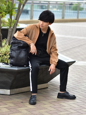「sankyo shokai（サンキョウショウカイ）のアイテム（バッグ）」を使った、ひっちさん（メンズ・172cm）の秋コーディネート