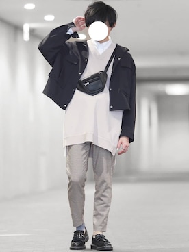 「19ss」｜「アイテム（ブルゾン）」を使った、ひっちさん（メンズ・172cm）の春コーディネート