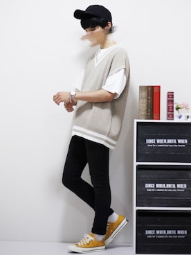 「zozoデニム」｜「アイテム（腕時計）」を使った、ひっちさん（メンズ・172cm）の夏コーディネート