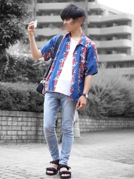 「EVOL（イーボル）のアイテム」を使った、ひっちさん（メンズ・172cm）の夏コーディネート
