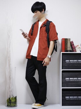 「Add+（アッド）のアイテム」を使った、ひっちさん（メンズ・172cm）の夏コーディネート